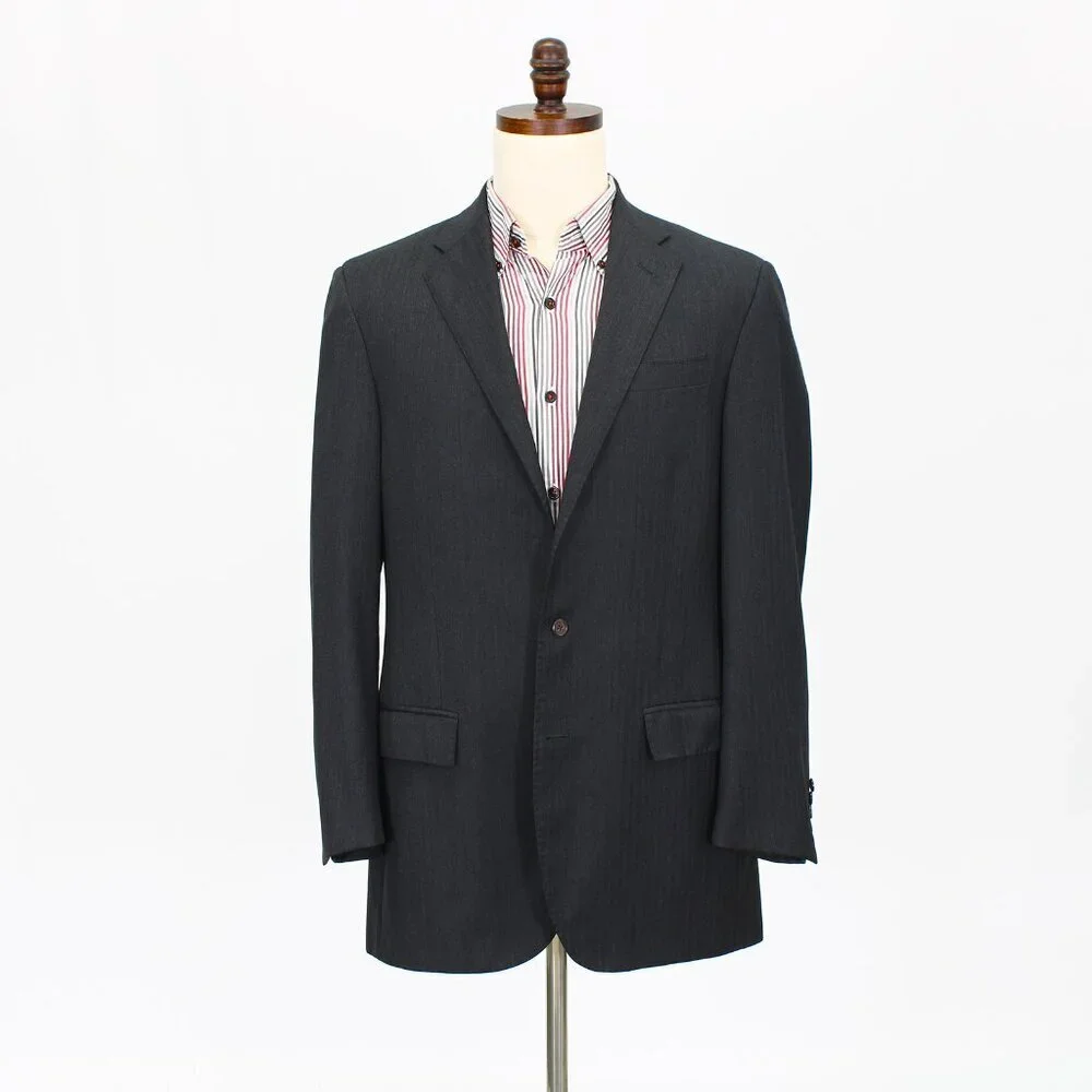 Ralph Lauren Polo 40R Black Solid 2-Button Sport Coat Blazer Jacket P376